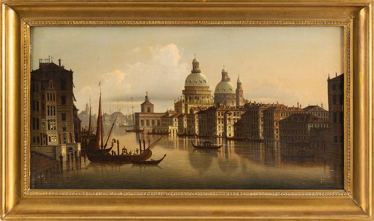 Unkown artist 19th/20th century. Unclear signature. Oil on canvas 47 x 93 cm.