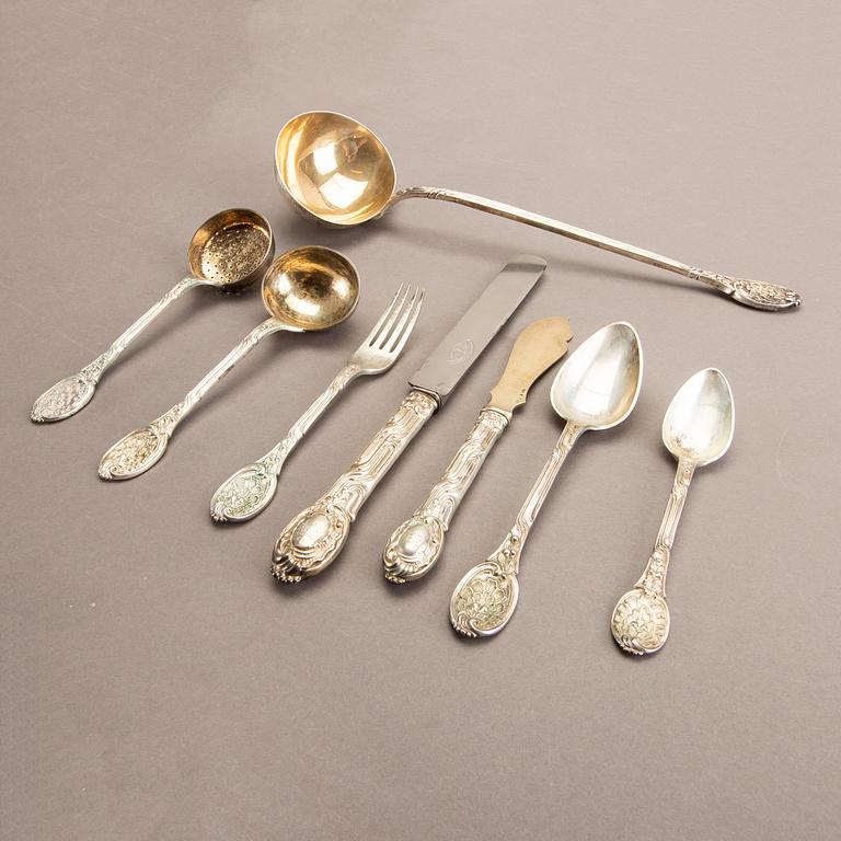 A Swedish 20th century set of 29 pcs silver cutlery mark of A Bergman Stockhom 1902 total weight 2400 gr.