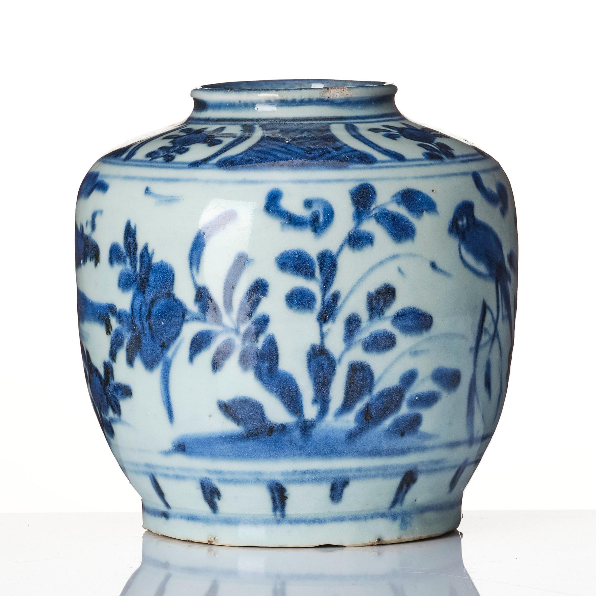A blue and white jar, Ming dynasty (1368-1644).