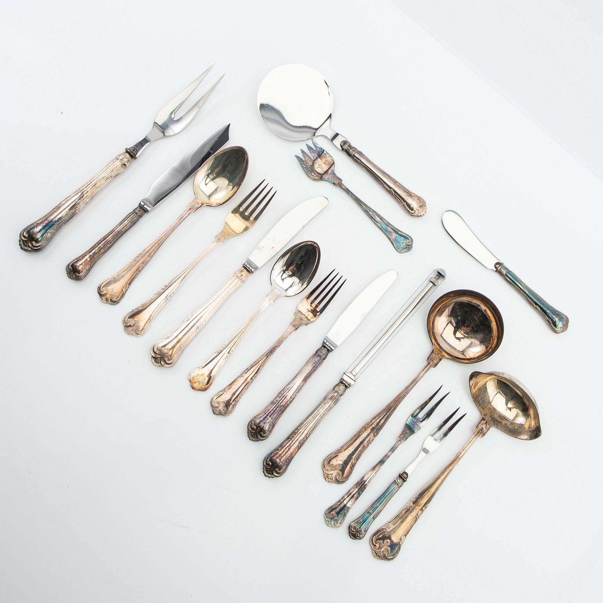 Cutlery set in silver, 89 pieces, Cohr Denmark, mid-20th century.