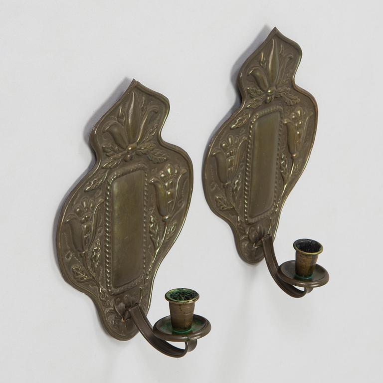 Antti Hakkarainen, a pair of 1930s '1100' candle wallsconce for Taidetakomo Antti Hakkarainen.