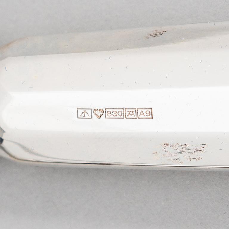 Pekka Piekäinen, Serving cutlery, 7 pcs, silver and stainless steel.