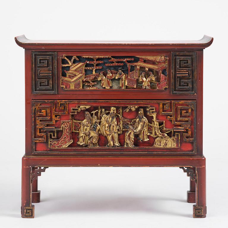 A mirror and chest of drawers from  Carl Johansons Möbleringsaffär, Stockholm, 1920's/30's.