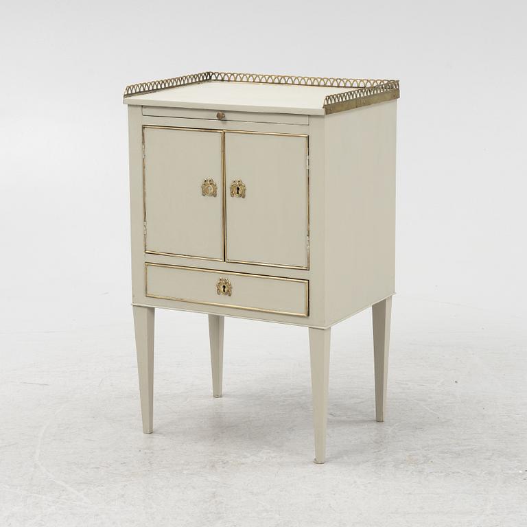 A Gustavian style bedside table, first half of the 20th Century.