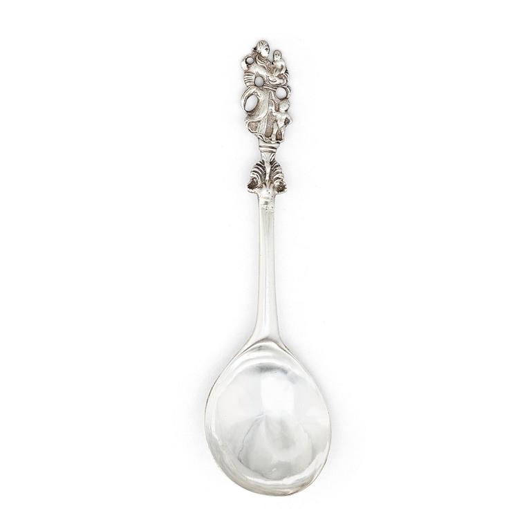 A Danish silver spoon, mark of Nicolai Linde, Copenhagen 1751.