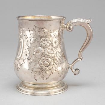 An english silver tankard, John Swift, London 1752.