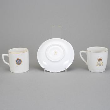 KUNGLIGA KRÖNINGSSOUVENIRER, 7 st, porslin, England 1902-53.
