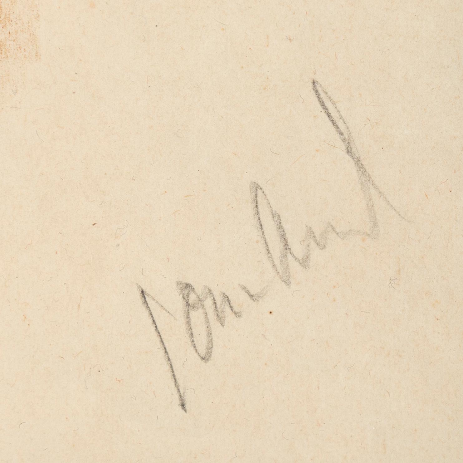 John Jon-And, blandteknik på papper, signerad.