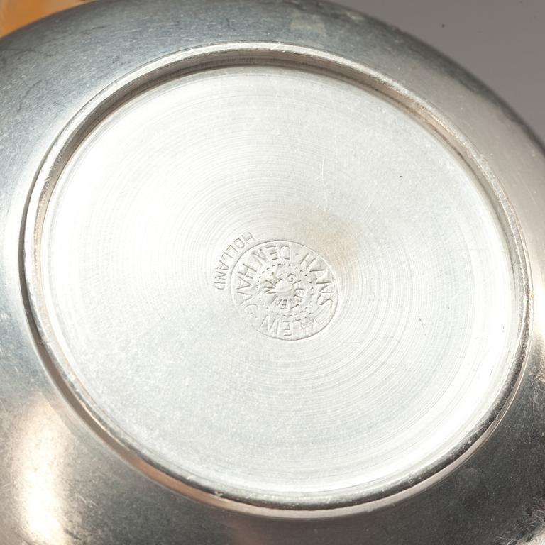 KAFFESERVIS, 3 delar. Tenn. Design Hans Klein. Holland. 1900-tal.