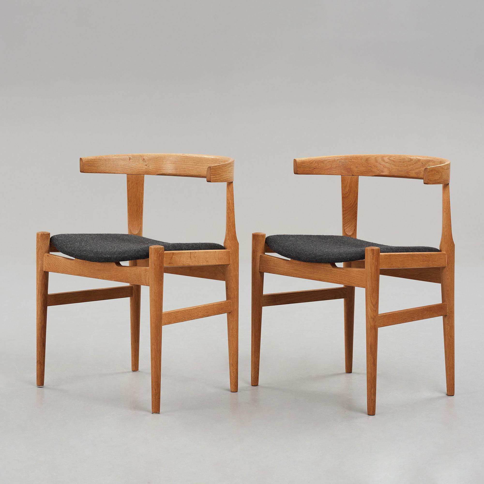 HANS J WEGNER, stolar 1 par, "CH21", Carl Hansen & Søn, Danmark, 1950-60-tal.