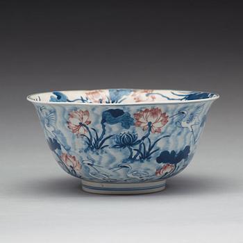 An underglaze blue and copper red bowl, Qing dynasty, Kangxi (1662-1722). With Xuandes six character mark.