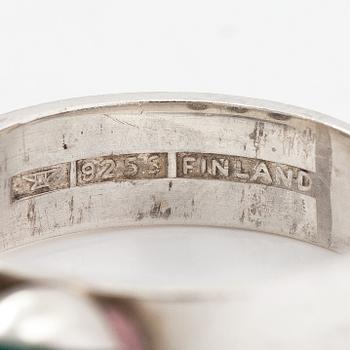 Elis Kauppi, A sterling silver and chalcedony ring. Kupittaan kulta, Turku.