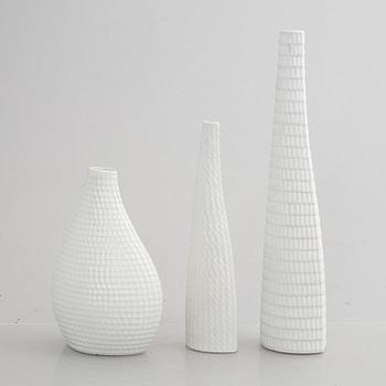 Stig Lindberg, a set of five stoneware "Reptile" vases & bowls, Gustavsberg, 1953-63.