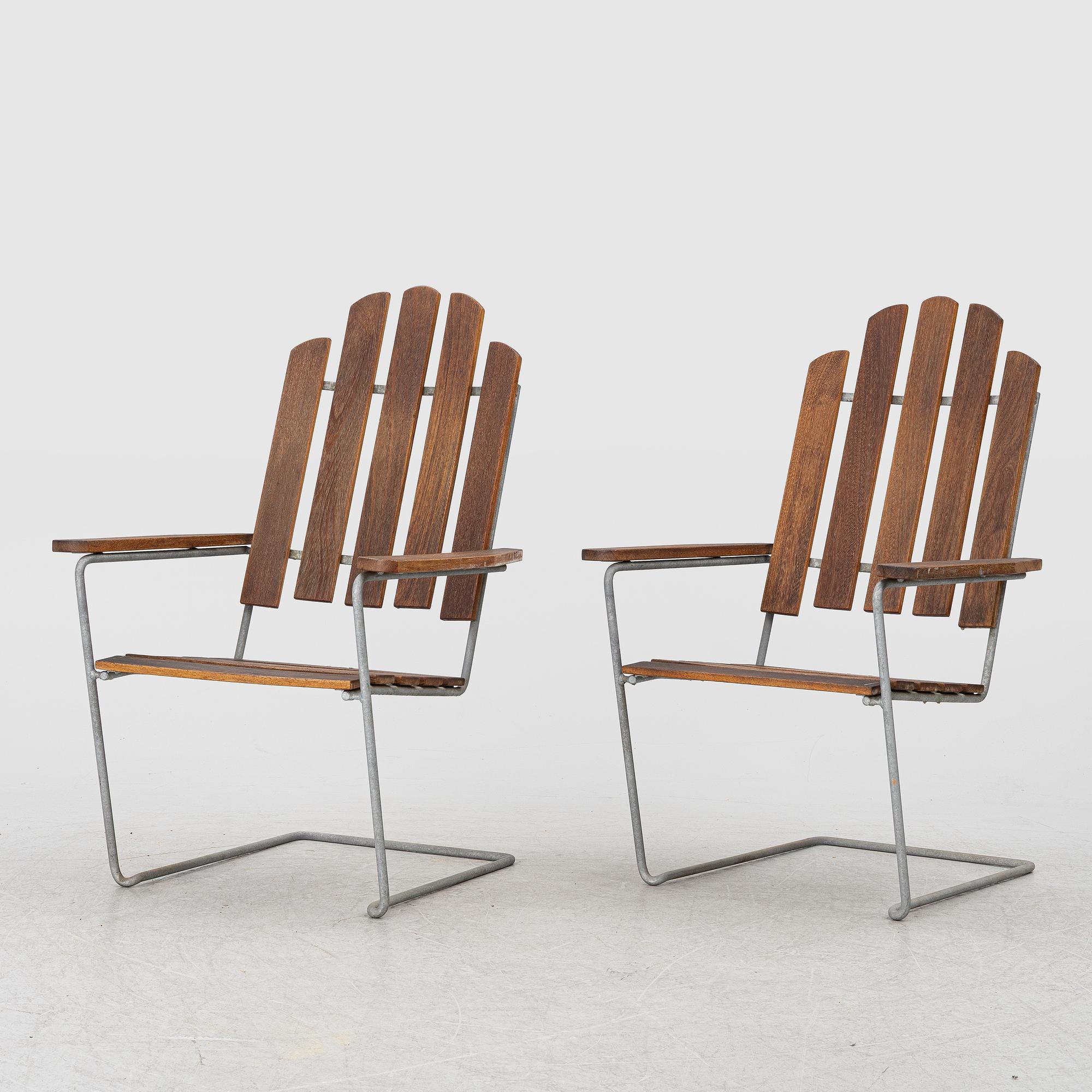 A pair od 'A3' sun loungers, Grythyttan.