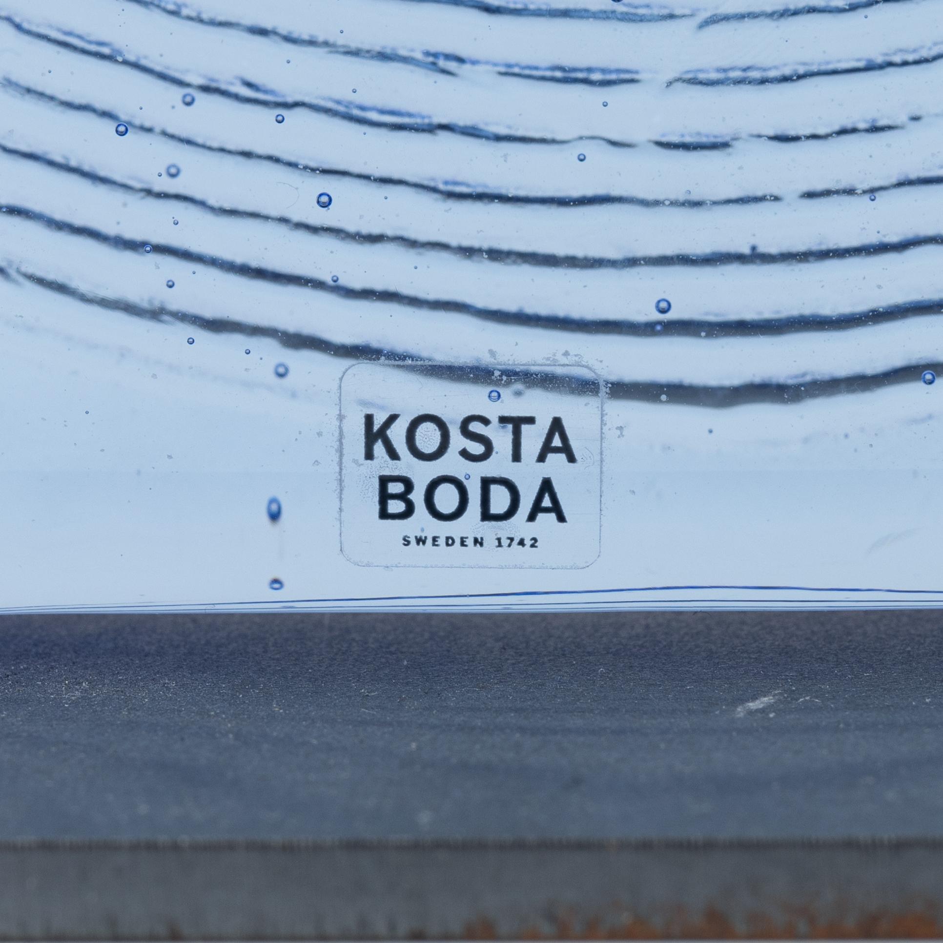 Bertil Vallien, a glass relief with stand, Kosta Boda, Sweden, signed.