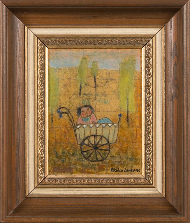 Nikolai Lehto, olja på pannå, signerad och daterad -75.