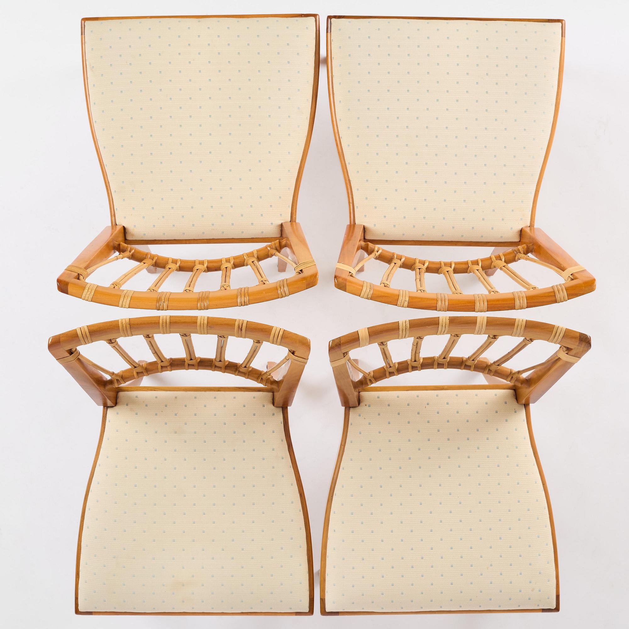 Josef Frank, ten dining chairs, model B 1165, Svenskt Tenn, before 1985.