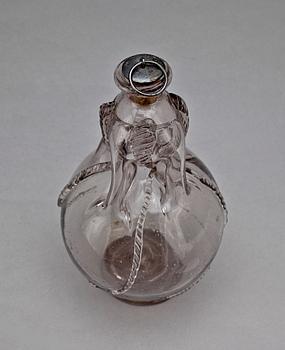 KLUCKAFLASKA, glas, 1700/1800.