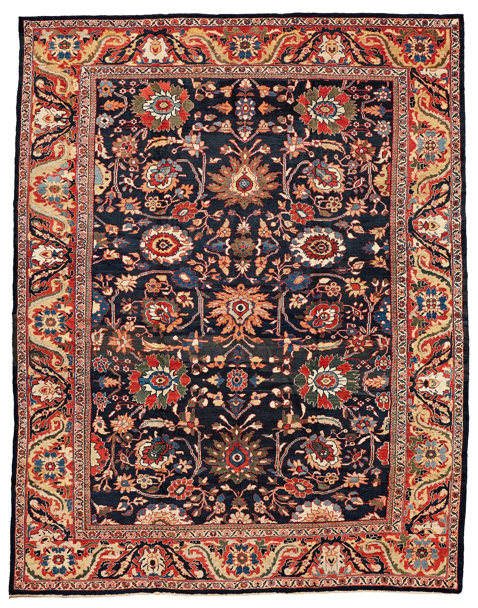 MATTA, antik Ziegler Mahal, ca 417,5 x 326 cm (samt en kortsida med 2 cm slätväv).