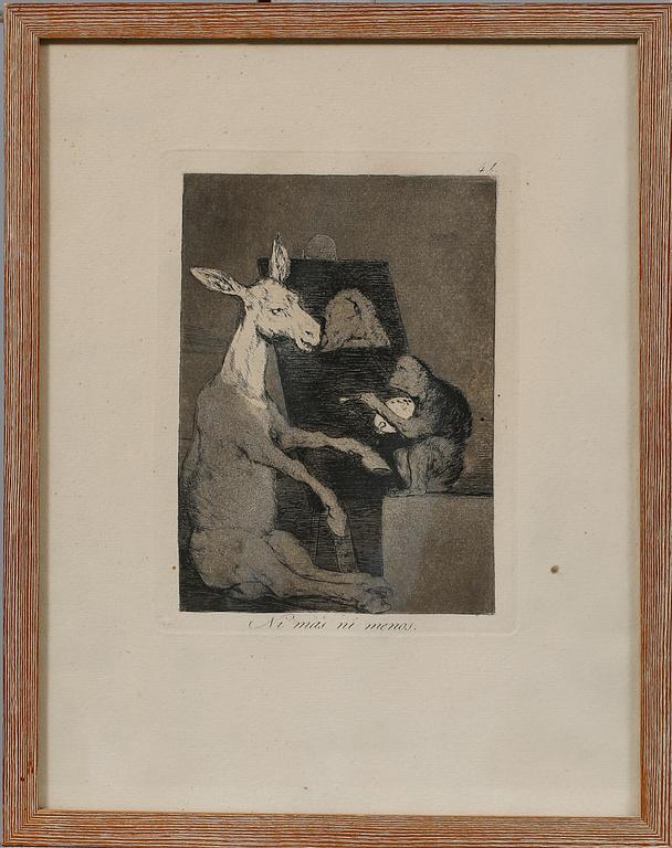 FRANCISCO GOYA Y LUCIENTES, efter, etsning, ej signerad.