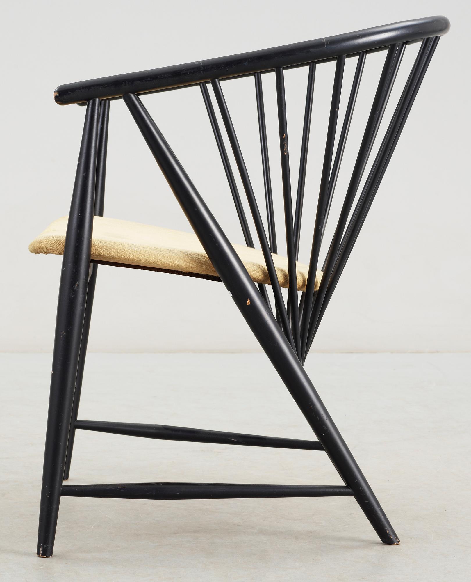 KARMSTOL, "Solfjädern", Sonna Rosén, Nässjö Stolfabrik, formgiven 1948.