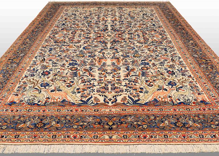 A CARPET, Figural Royal Keshan , around 490 x 340 cm.