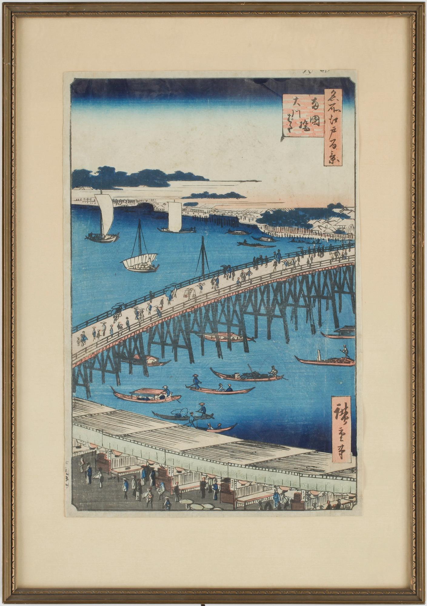 ANDO HIROSHIGE, träsnitt, Japan 1800-tal.