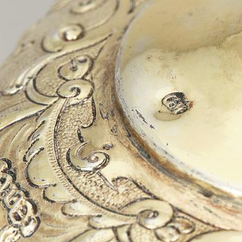 A 17th century silver-gilt cup, marked GM.