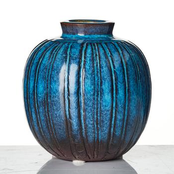 Wilhelm Kåge, Two Farsta stoneware vases, Gustavsberg Studio, 1948 and 1950.
