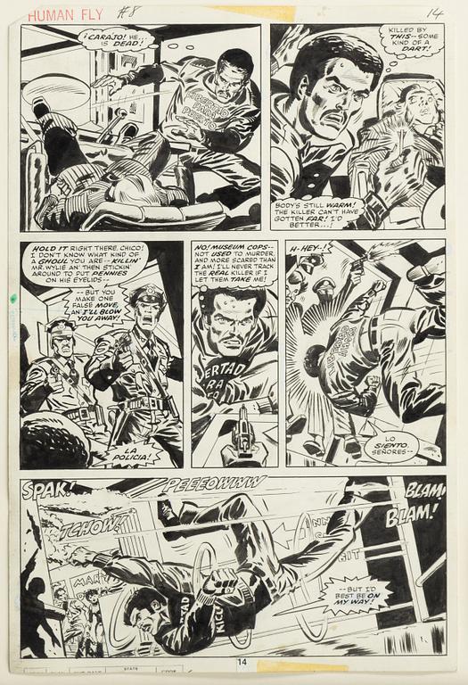 Marvel, "Human Fly", orginalteckningar, 1978.