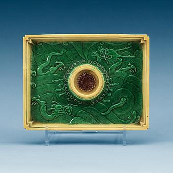 1484. A biscuit ceremonial cup stand, Qing dynasty (1644-1912).