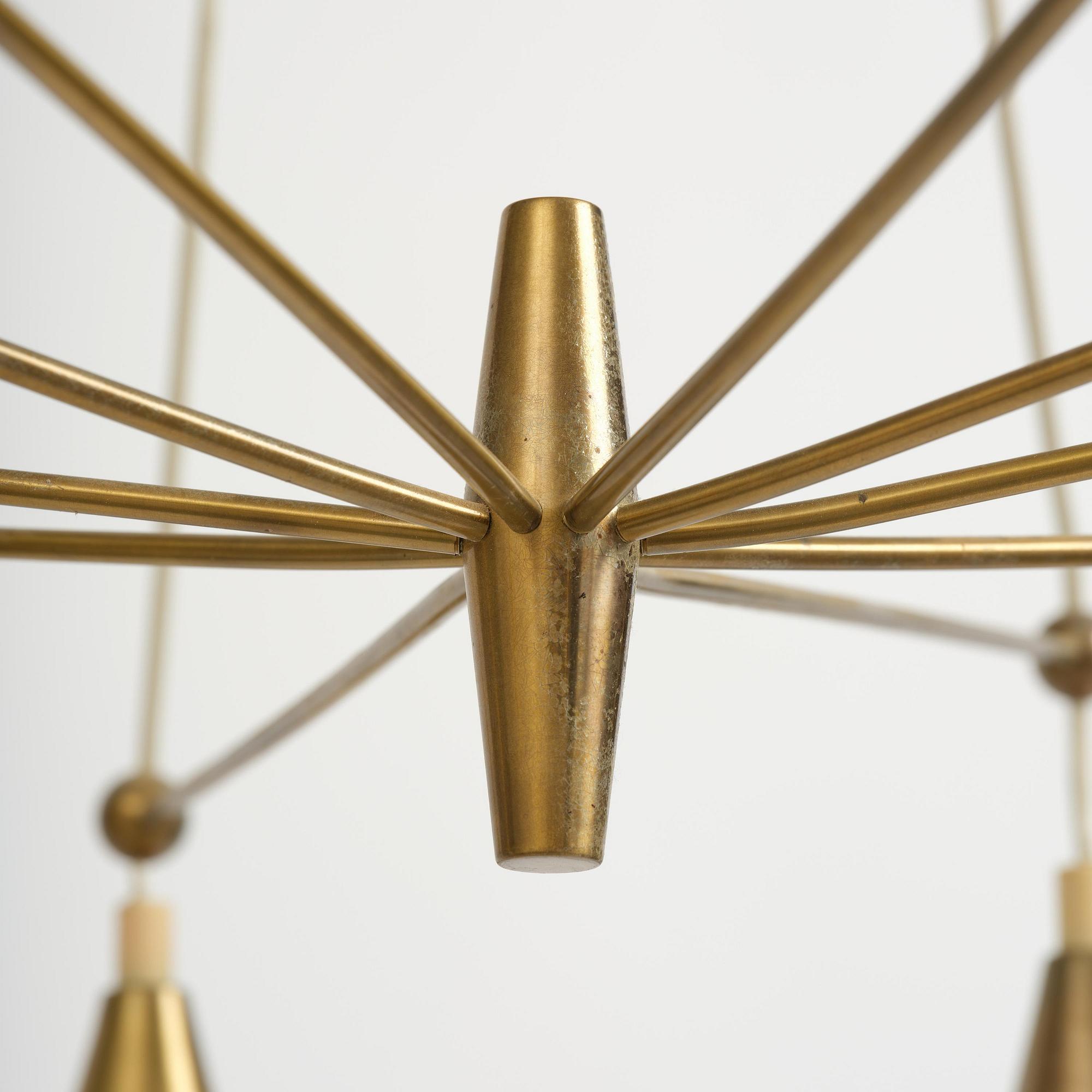 Hans-Agne Jakobsson, an imposing ceiling lamp, Hans-Agne Jakobsson AB, Markaryd, 1950s.