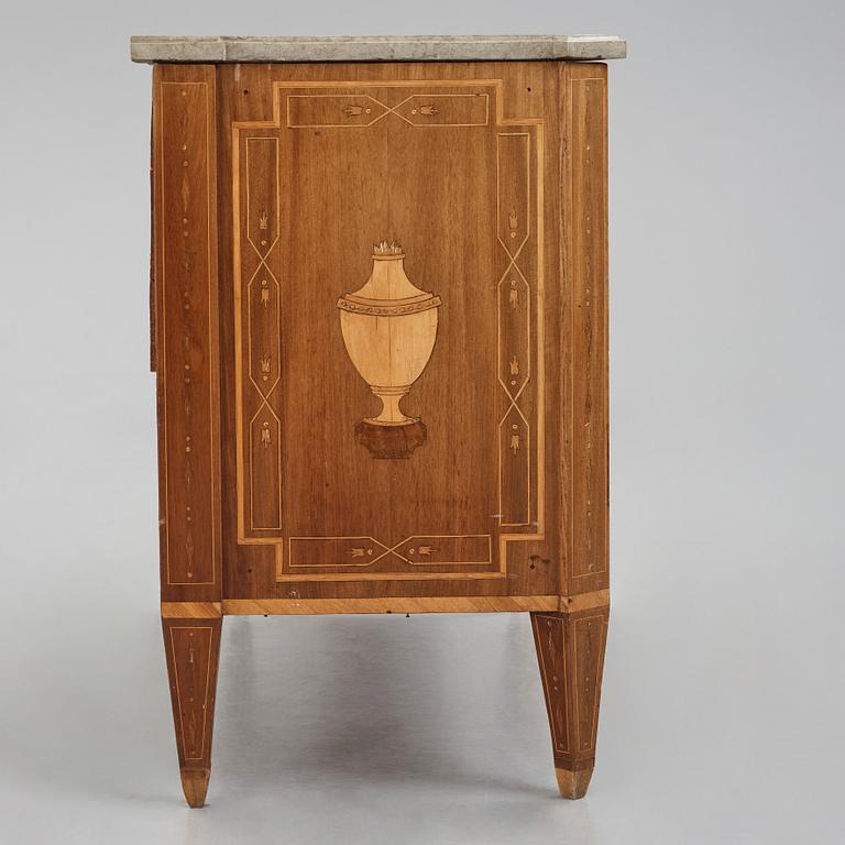 A Gustavian marquetry and ormolu-mounted commode attributed to N. P. Stenström (master 1781-1790), late 18th century.