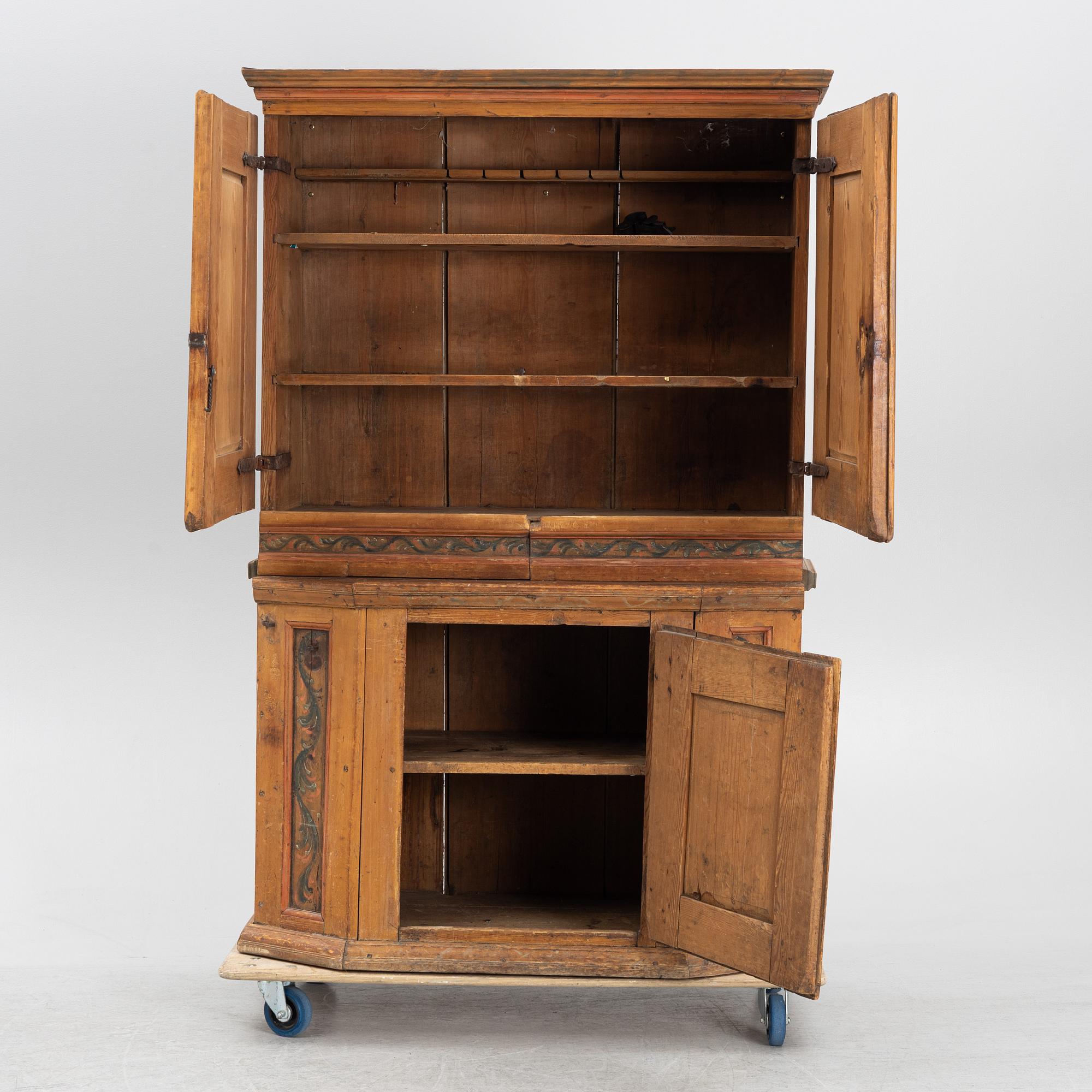 Cabinet, folk art, 19th century.