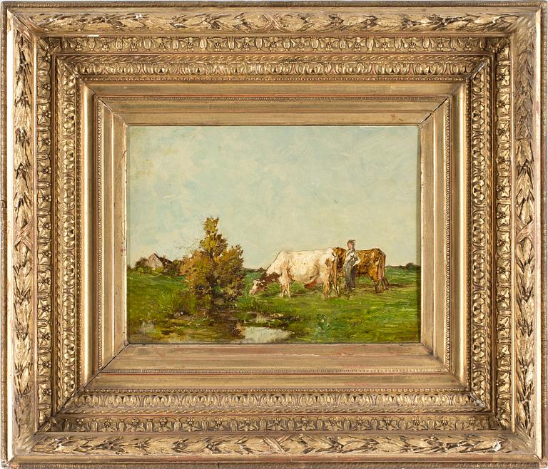 OKÄND KONSTNÄR, olja på duk, otydligt signerad Dupres?, 18/1900-tal.