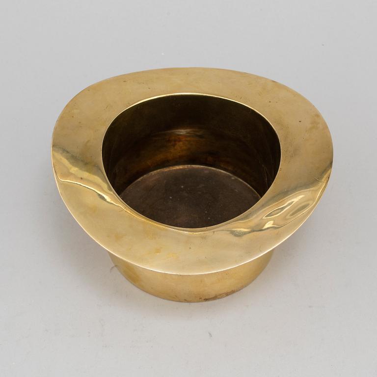 A 20th century brass wine cooler.