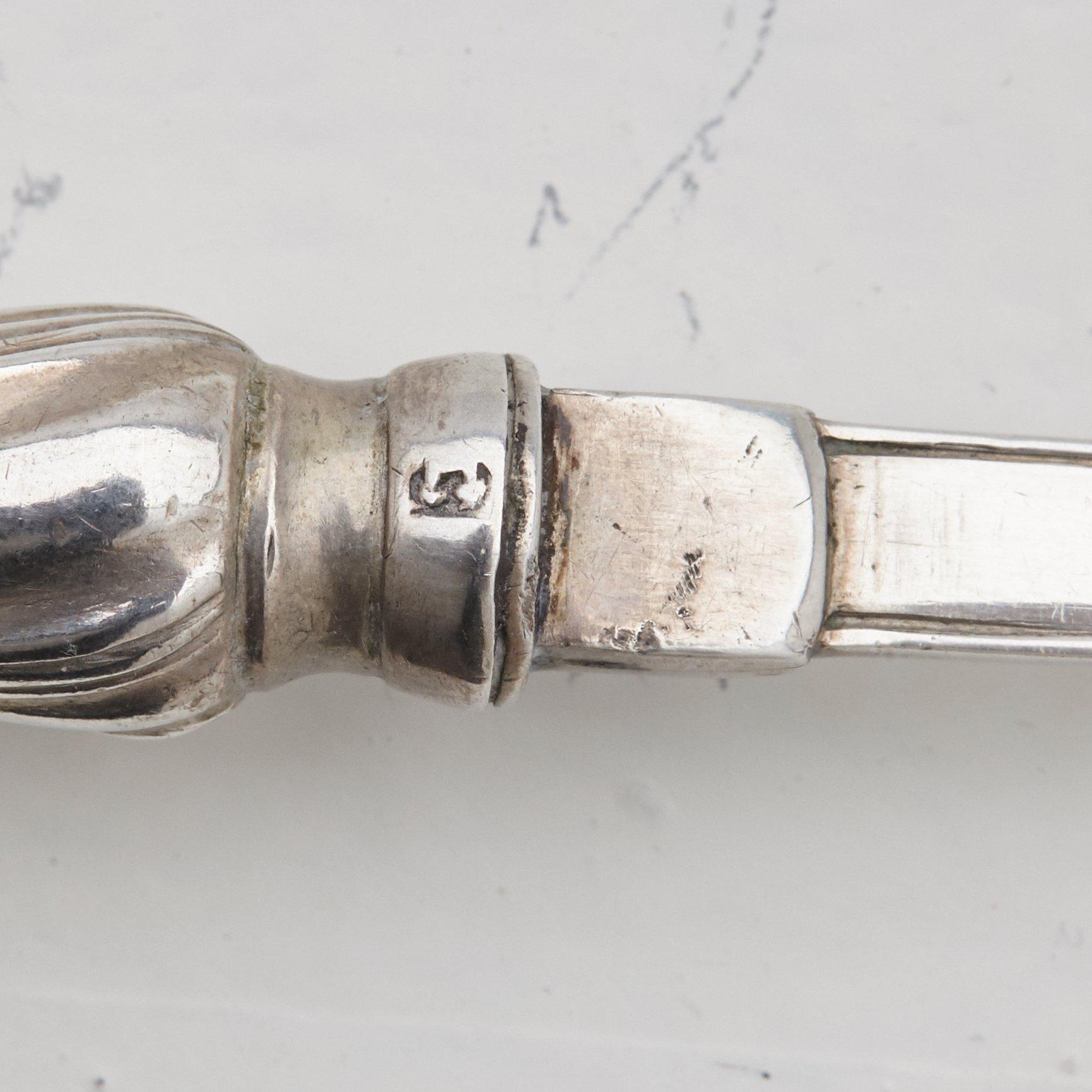 Isak Trybom, dessertgafflar, 6 st, silver, Stockholm 1763. Rokoko.