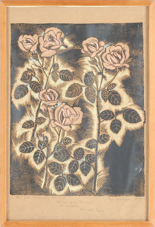 TYRA LUNDGREN, blandteknik, signerad och daterad 1948.