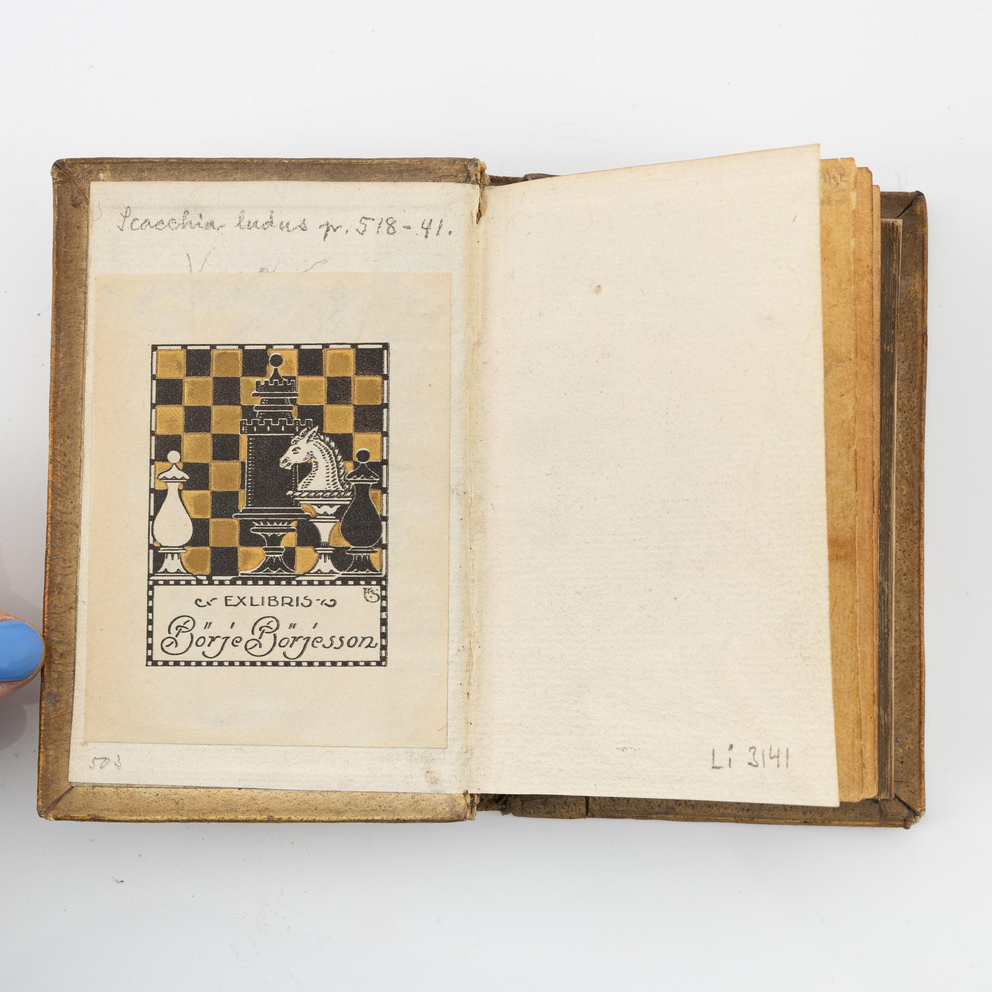 Gryphius 1581, with a poem about the game of chess.