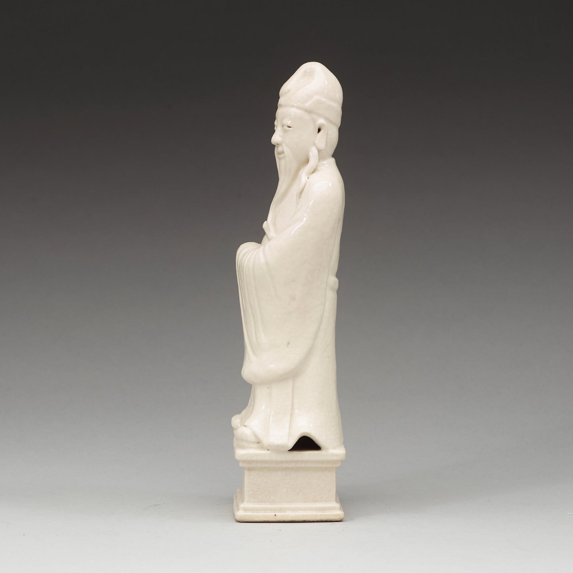 FIGURIN, blanc de chine. Qingdynastin, 1800-tal.