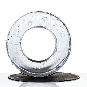 Edvin Öhrström, "Strömvirvlar" (Whirlpools), a cast glass sculpture, Lindshammar Glassworks.