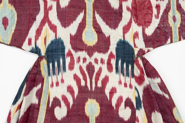 A woman’s Chapan, silk and cotton Ikat, Central Asia, 1880s.