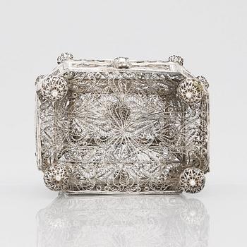 A 19th Century silver box, possibly marks of Vasily Potsov Moscow 1843.