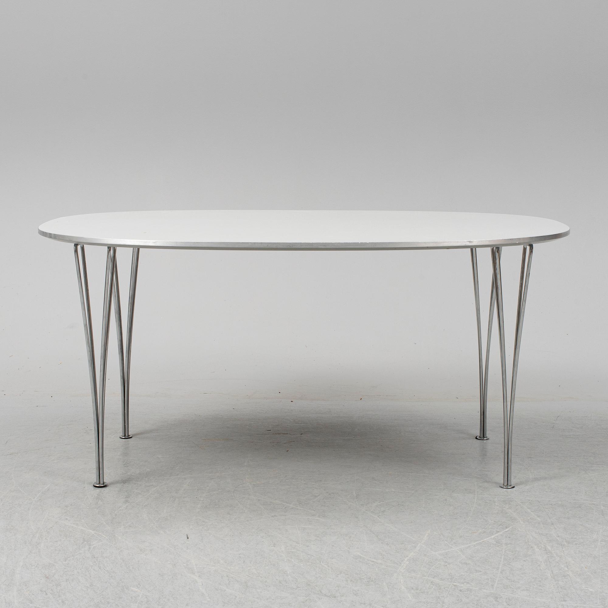 BRUNO MATHSSON & PIET HEIN, matbord "Superellips", Fritz Hansen, Danmark, 1989.