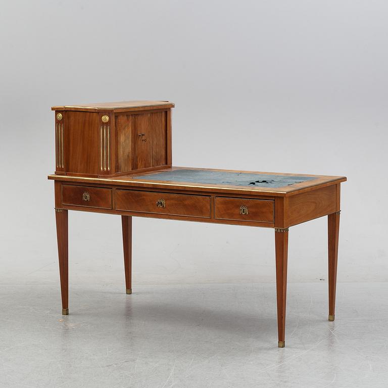 A late Gustavian style mahogany writing desk.