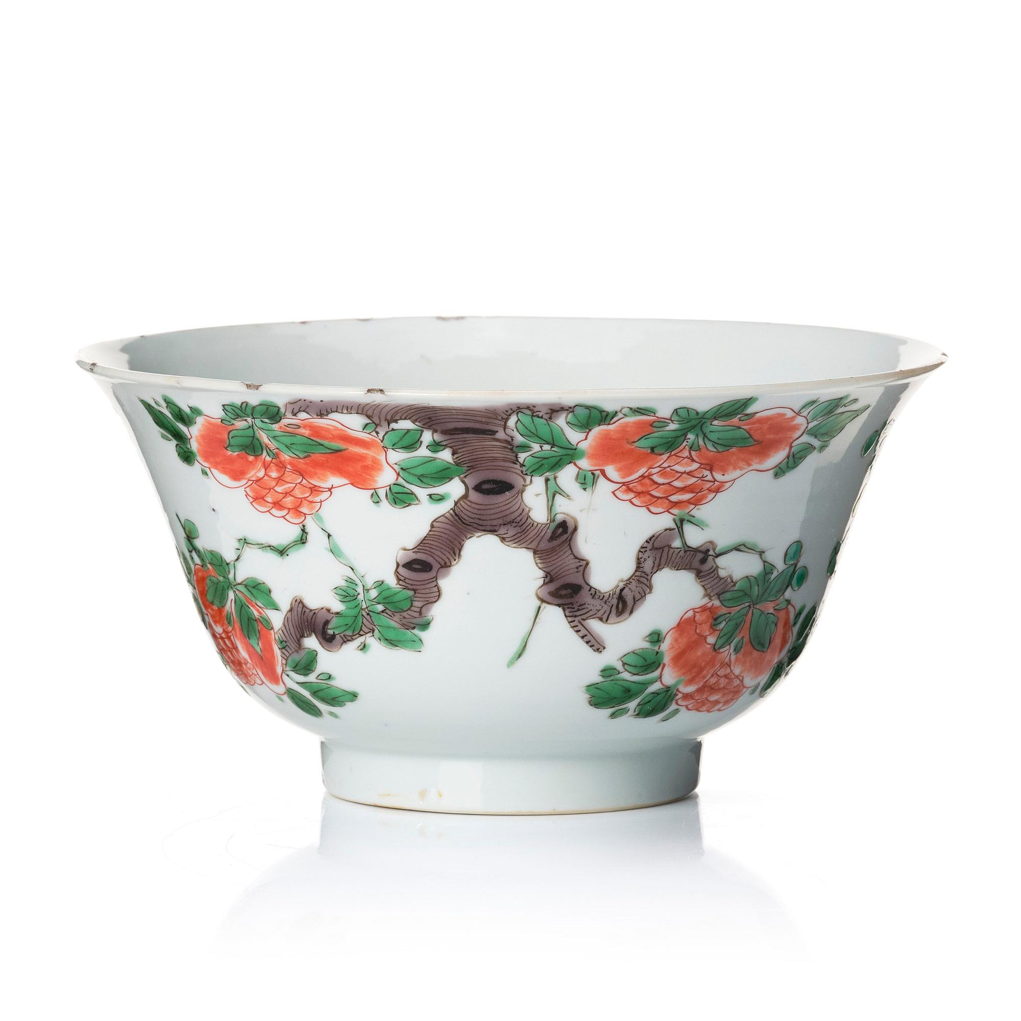 Skål, porslin. Qingdynastin, Kangxi (1662-1722).