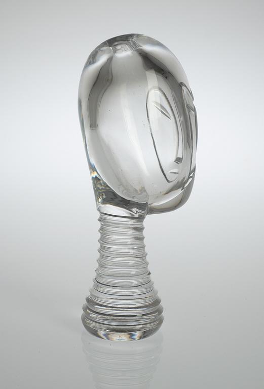 A Vicke Lindstrand cut glass sculpture/vase, Kosta 1950's-60's.