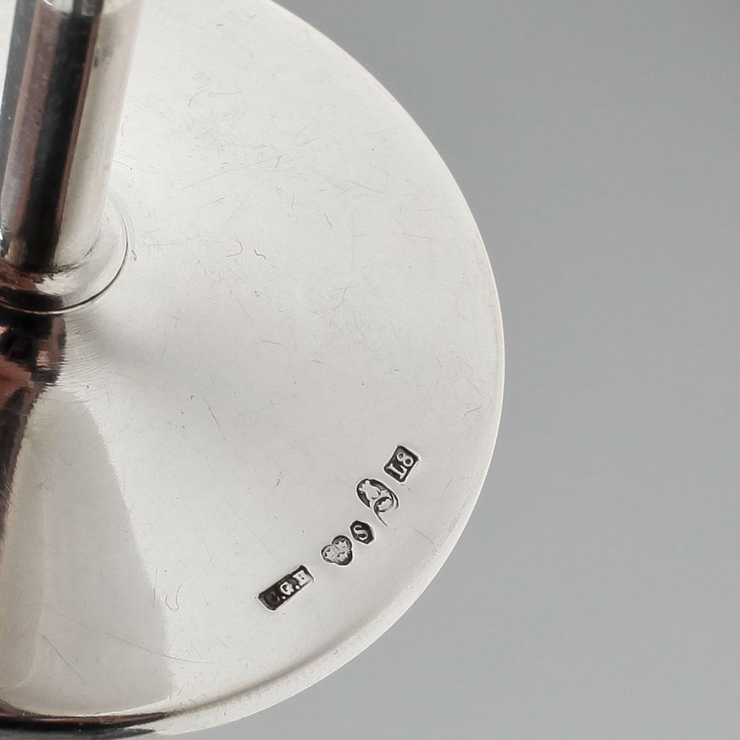 STARKVINSGLAS, 6 st, silver, C G Hallberg, Stockholm, 1937. Totalvikt ca 380 gram.