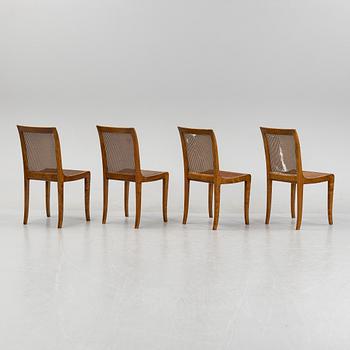 Carl Malmsten, stolar 4 st, "Brevik", Nordiska Kompaniet, daterade 1931.