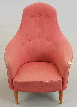 FÅTÖLJ, Kerstin Hörlin-Holmquist, "Stora Adam", Triva-serien, Nordiska Kompaniets verkstäder i Nyköping. 1950/60-tal.